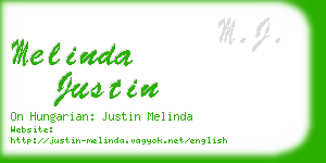 melinda justin business card